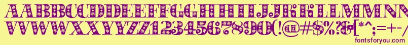 Sapphiresativa Font – Purple Fonts on Yellow Background