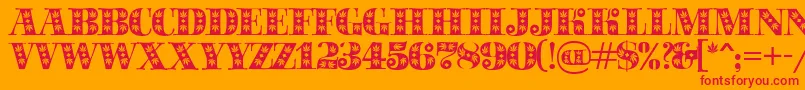 Sapphiresativa Font – Red Fonts on Orange Background
