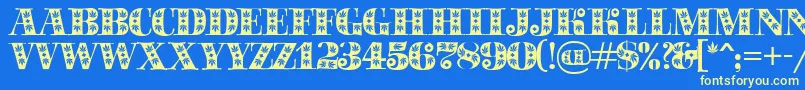 Sapphiresativa Font – Yellow Fonts on Blue Background