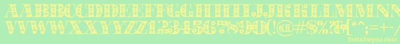 Sapphiresativa Font – Yellow Fonts on Green Background