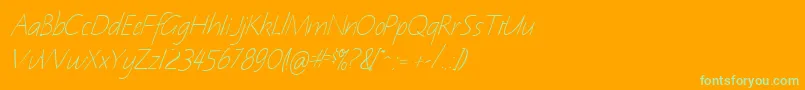 NotehandItalic Font – Green Fonts on Orange Background