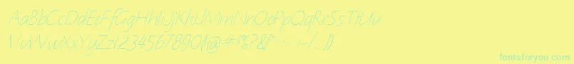 NotehandItalic Font – Green Fonts on Yellow Background