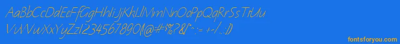 Шрифт NotehandItalic – оранжевые шрифты на синем фоне