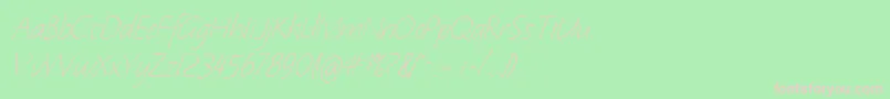 Fonte NotehandItalic – fontes rosa em um fundo verde