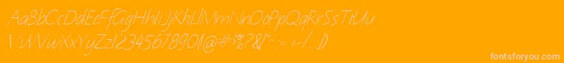 NotehandItalic-Schriftart – Rosa Schriften auf orangefarbenem Hintergrund