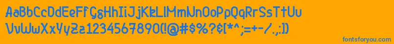 Genjibold Font – Blue Fonts on Orange Background