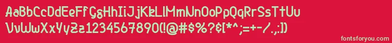 Genjibold Font – Green Fonts on Red Background