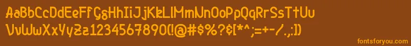 Genjibold Font – Orange Fonts on Brown Background