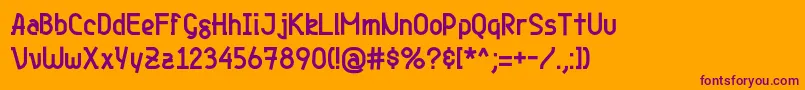 Genjibold Font – Purple Fonts on Orange Background