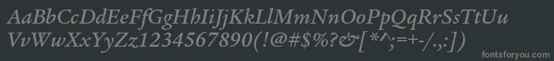 Шрифт LegacyserifstdMediumitalic – серые шрифты на чёрном фоне