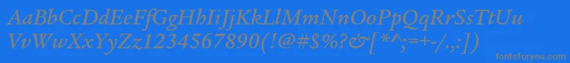 LegacyserifstdMediumitalic Font – Gray Fonts on Blue Background