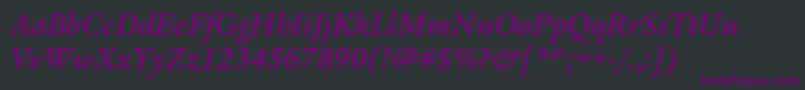 LegacyserifstdMediumitalic Font – Purple Fonts on Black Background