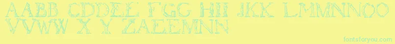 フォントFlotner – 黄色い背景に緑の文字