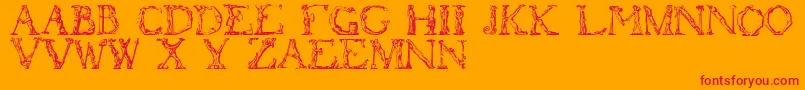 Czcionka Flotner – czerwone czcionki na pomarańczowym tle