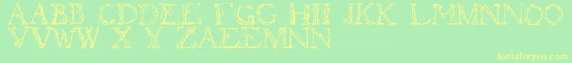 Flotner Font – Yellow Fonts on Green Background