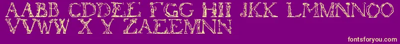 Flotner-fontti – keltaiset fontit violetilla taustalla