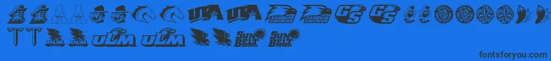フォントSunBelt – 黒い文字の青い背景