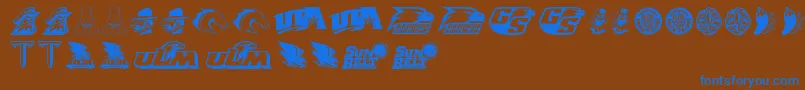 SunBelt Font – Blue Fonts on Brown Background