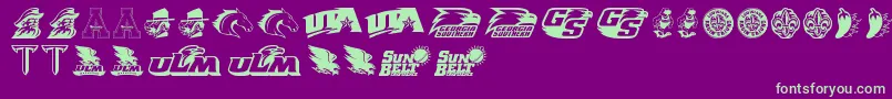 フォントSunBelt – 紫の背景に緑のフォント