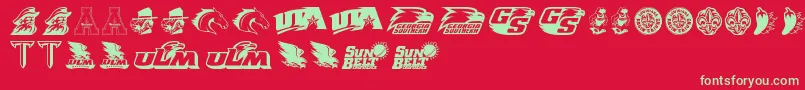 フォントSunBelt – 赤い背景に緑の文字