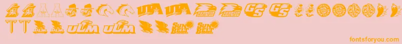 SunBelt-Schriftart – Orangefarbene Schriften auf rosa Hintergrund