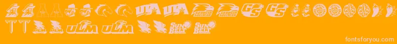 SunBelt Font – Pink Fonts on Orange Background