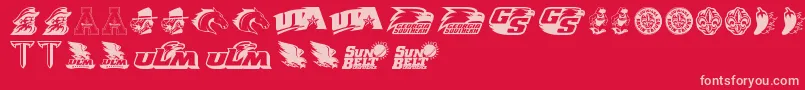 フォントSunBelt – 赤い背景にピンクのフォント