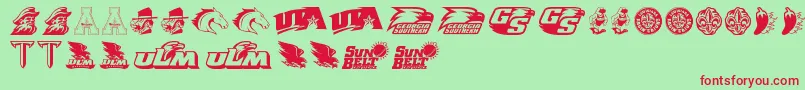 SunBelt Font – Red Fonts on Green Background