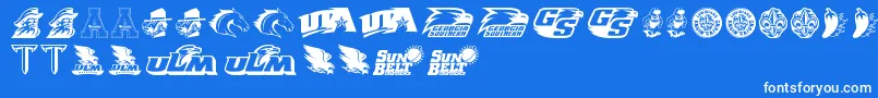 SunBelt Font – White Fonts on Blue Background