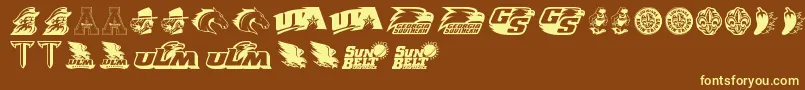 フォントSunBelt – 黄色のフォント、茶色の背景