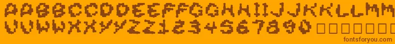 Fonte Dirtyheadthick – fontes marrons em um fundo laranja