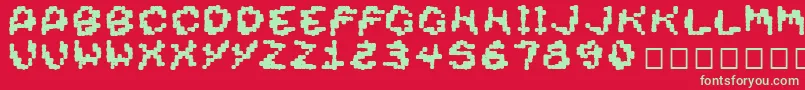 Dirtyheadthick Font – Green Fonts on Red Background