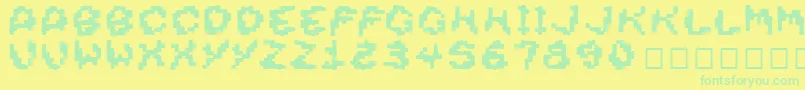 Weitere Informationen zur Dirtyheadthick-Schriftart Dirtyheadthick-Schriftart – Grüne Schriften auf gelbem Hintergrund