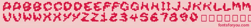 Шрифт Dirtyheadthick – красные шрифты на розовом фоне