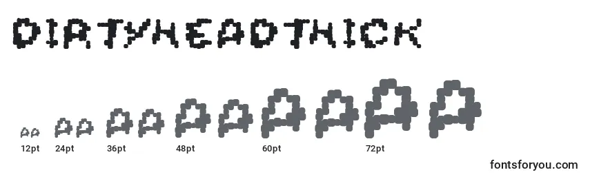 Dirtyheadthick Font Sizes