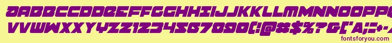 Banjincondital-Schriftart – Violette Schriften auf gelbem Hintergrund