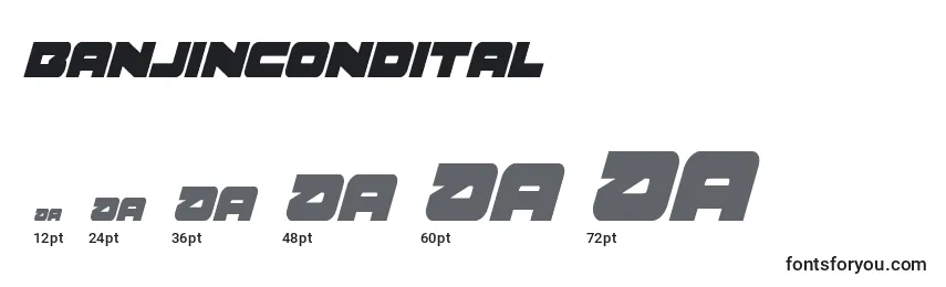 Banjincondital Font Sizes