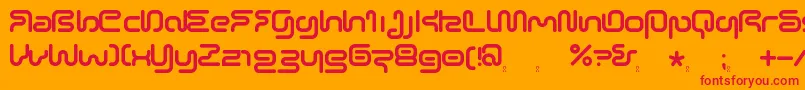 Fonte SonicEmpireV2 – fontes vermelhas em um fundo laranja