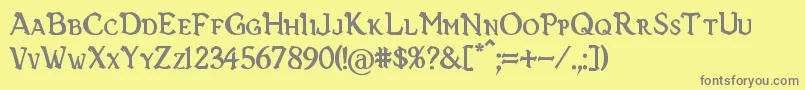 フォントVecnaBold – 黄色の背景に灰色の文字