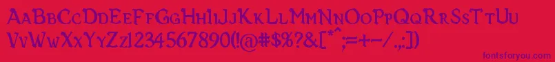 VecnaBold Font – Purple Fonts on Red Background