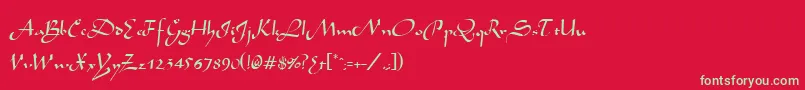 フォントAivakaRegular – 赤い背景に緑の文字