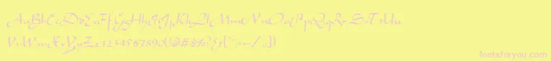 AivakaRegular Font – Pink Fonts on Yellow Background