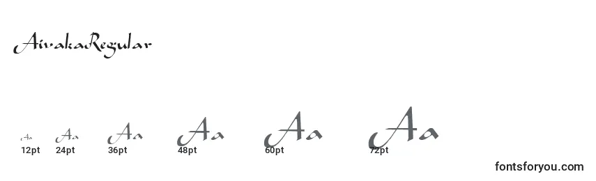 Размеры шрифта AivakaRegular