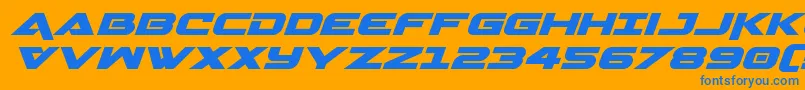Geminaexpandital-fontti – siniset fontit oranssilla taustalla