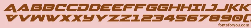 Geminaexpandital-Schriftart – Braune Schriften auf rosa Hintergrund