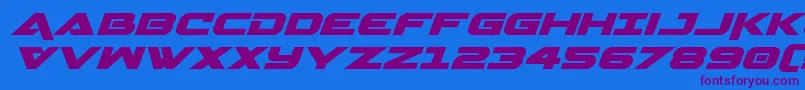 Geminaexpandital Font – Purple Fonts on Blue Background
