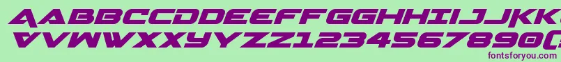Geminaexpandital Font – Purple Fonts on Green Background