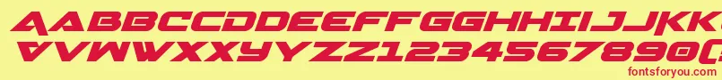 Geminaexpandital Font – Red Fonts on Yellow Background