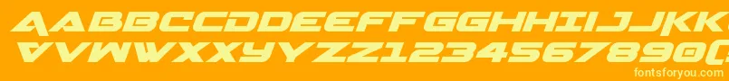 Шрифт Geminaexpandital – жёлтые шрифты на оранжевом фоне