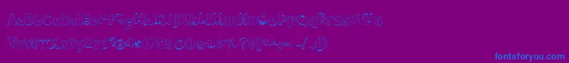 MeatloafShadowOutline Font – Blue Fonts on Purple Background